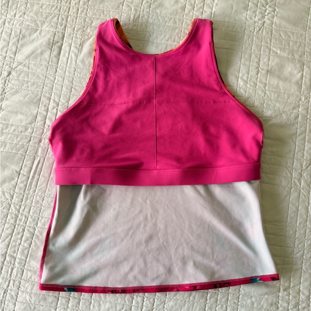 Johnny Was Pink and Orange Floral Tank Top - Picture 6 of 7